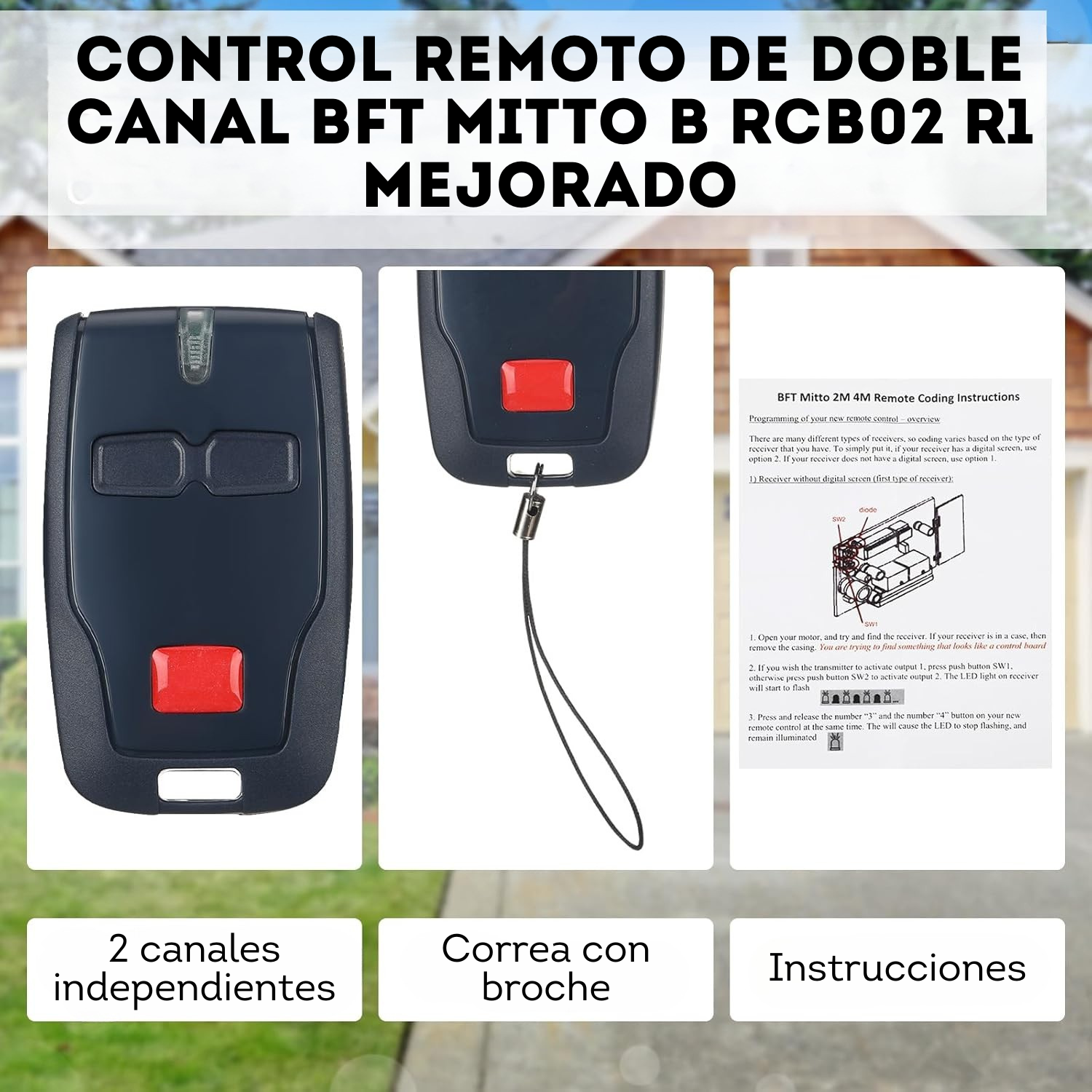 Control remoto de doble canal BFT Mitto B RCB02 R1 mejorado (1)