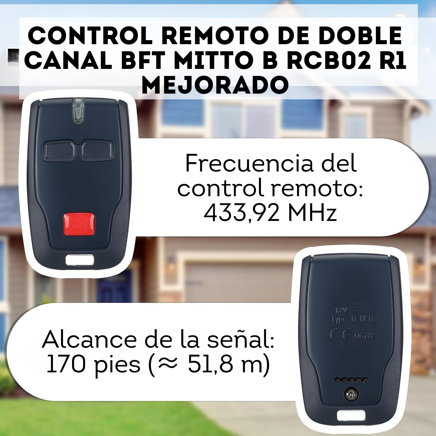 Control remoto de doble canal BFT Mitto B RCB02 R1 mejorado (2)